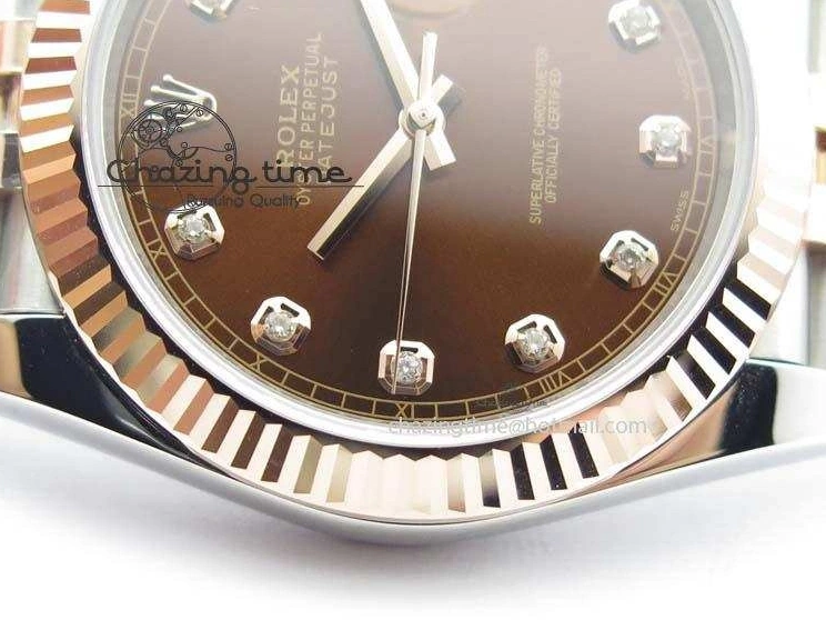 Noob Dial RG Brown Diam 41mm On Jubilee Wrapped Best Bezel Fluted DateJust 126303 Edition 1:1 A3235 Bracelet 1221